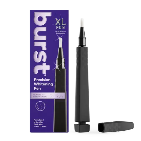 BURST Precision Whitening Pen, 9% HP, 45 Whitening Treatments, Enamel Safe, Vegan, Paraben Free, Delicious Flavor, 1 Count Brush Coconut