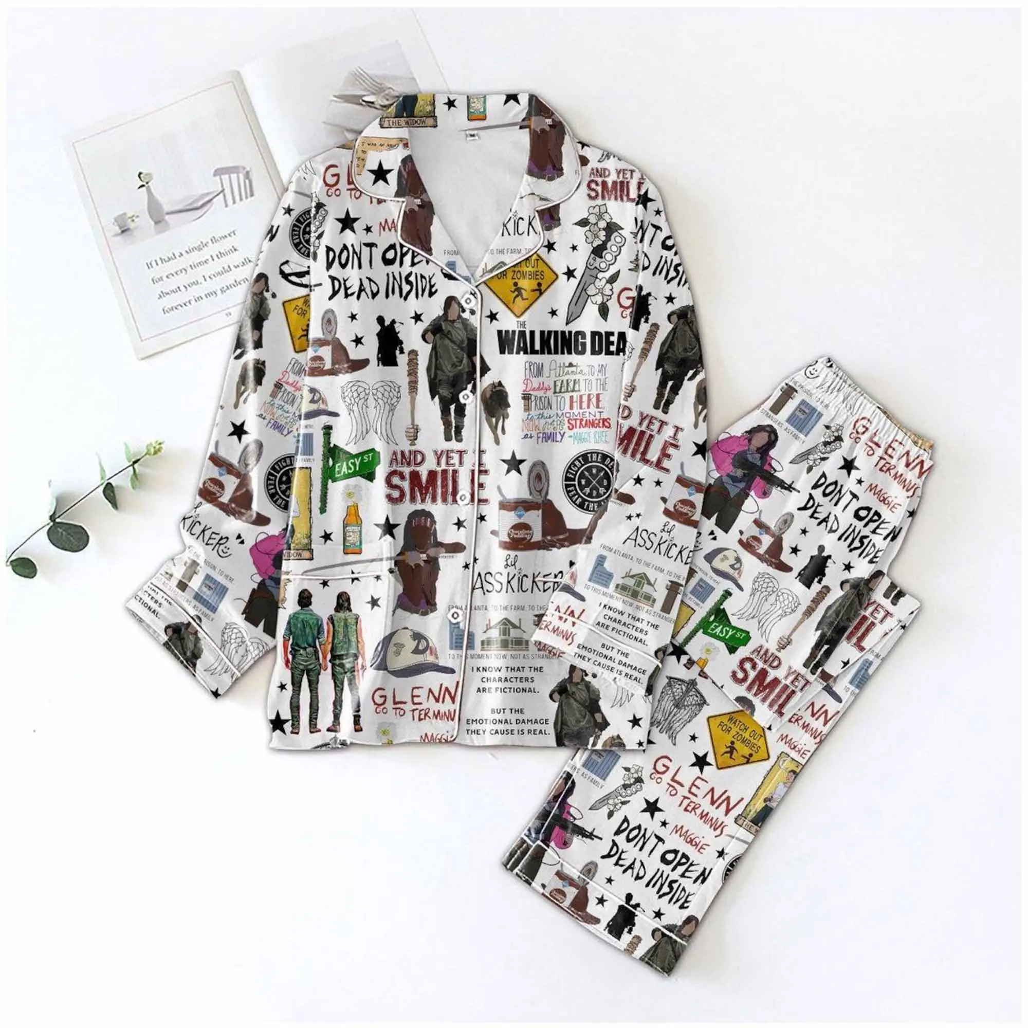 Halloween The Walking Dead Pajamas Set, Daryl Dixon Pajamas, TV Series Sleepwear, Horror Movie Gift, Zombie Movies Pjs, Halloween Gifts