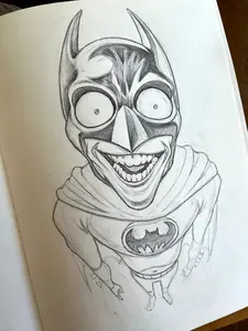 Crazy Bat – 8.5x11 Original Fan Art Sketch