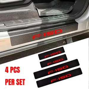 4 Pcs Carbon Fiber Texture Sticker Car Door Sill Protector for Ford F150