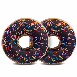 2024 Hot Selling Comfortable Soft Pillow, Very Soft Backrest Round Throw Pillow Donut Throw Pillow, 3D Digital Print Decor Comfort Soft Plush Fun Food Shape Pillow Lightweight Seat Cushion for Sofa, Chair, Floor, Sofa