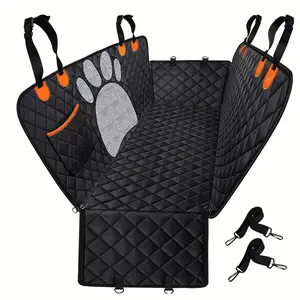 Premium Pet Car Seat Cover - Waterproof, Breathable Mesh Window, Side Zipper, Door Protection, Universal Fit Heavy Duty Hammock Style, Anti-Scratch & Non-Slip Mat, Rear Back Seat Protector for Cars, Trucks, & SUVs, Easy to Clean, and Machine Washable