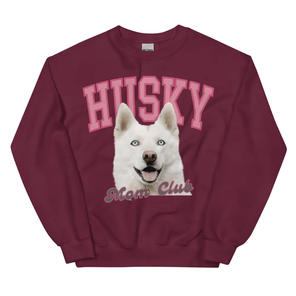 White Husky Dog Mom Club Sweatshirt