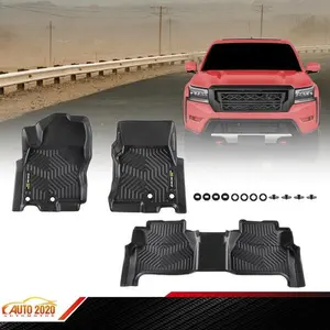 Floor Mats Waterproof 2 Row Liner Set TPE Fit For 22-23 Nissan Frontier Crew Cab