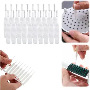 2025 Upgrade Anti-Clog Shower Head Cleaning Brush, 20Pcs White Nylon Bristles Multifunctional Tool for Small Hole Pore Nozzles & Keyboard