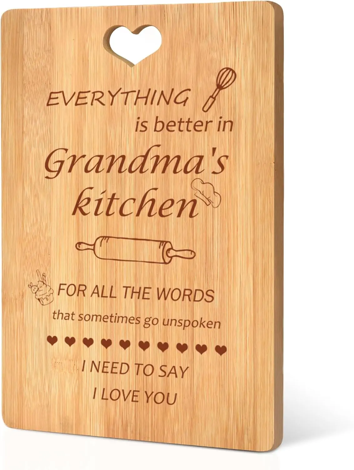 Personalized Cutting Board, Grandparents Day Gift, Personalized Gifts for Grandma, Engraved Bamboo Cutting Board, Best Best Grandma Gifts for Mothers Day Birthday Christmas