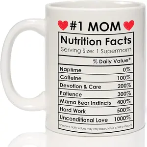 #1 Mom Coffee Mug - Best Christmas Gifts for Mom from Daughter Son - Christmas Birthday Gifts for Moms Grandma, Funny Mugs for Moms