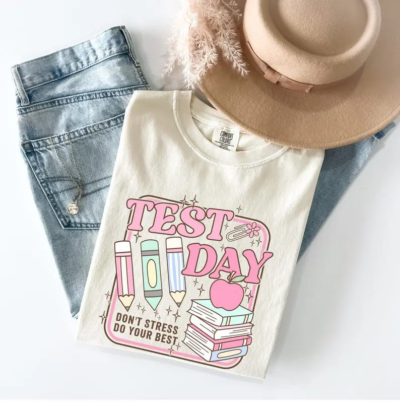 Comfort Colors Teacher Testing Shirt, Matching State Testing Graphic Tee, STAAR Testing T-shirt, Test Day Teacher Outfit, Teacher Team Gift