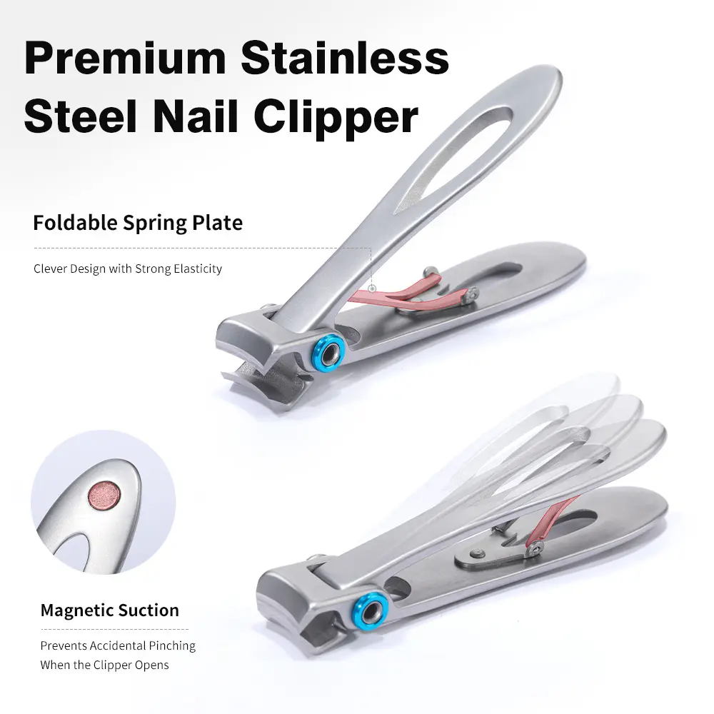 Stainless Steel Heavy-Duty Wild Jaw Nail Clipper(Free nail file included ),Professional Nail Care Tool With Smooth Cut,Minimal Pressure For Thick Nails,Ideal For Manicure & Pedicure