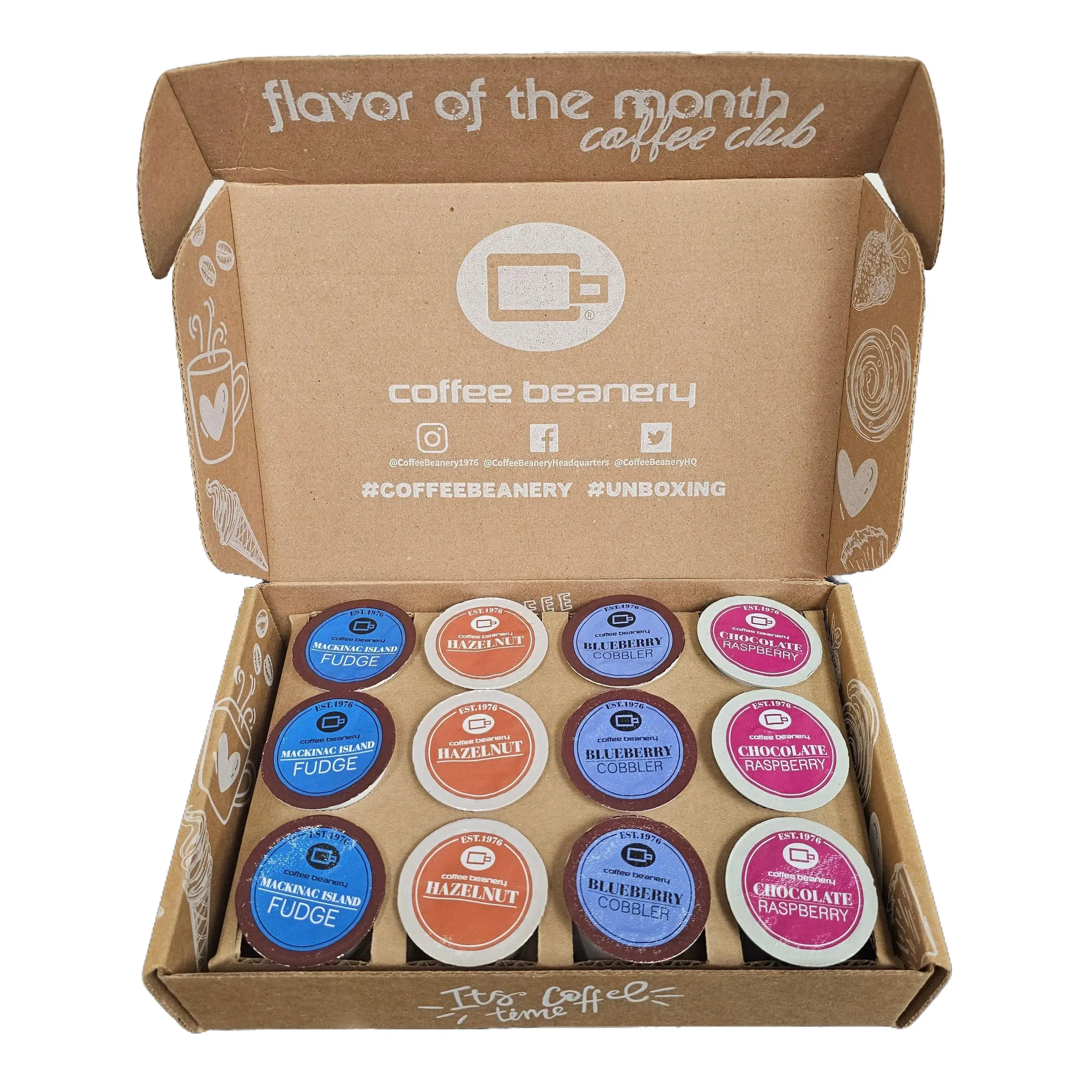 Coffee Beanery Coffee Variety Sample Pack - 100% Specialty Arabica Coffee - 12X Pods or 6X Ground Coffee Bags