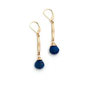 Edwardian Watch Chain and Lapis Lazuli Earrings