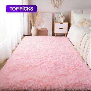 solid color fluffy rug, 1 count non-slip soft thickened floor mat, soft shaggy rug, decorative carpet for home living room bedroom hotel dormitory, carpet company, rugs bedroom, home decor, decorative area rug