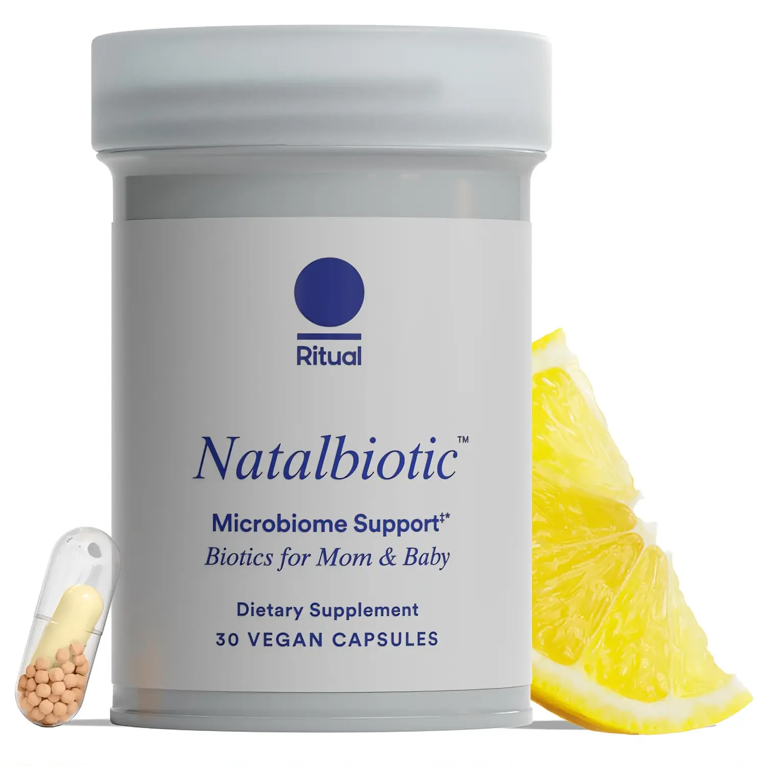 Ritual Natalbiotic Prenatal Probiotic for Women - 30 Capsules - 30 Servings | Support Microbiome, Gut, Digestive, Vaginal, and Baby’s Immune Health** - Trying, Pregnancy, Postpartum - Vegan - Citrus