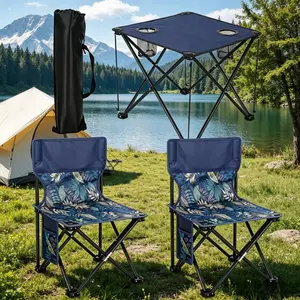 Portable Folding Table and Chair Set, lightweight and easy to carry, ideal for outdoor activities, picnics, beaches, gatherings and camping.