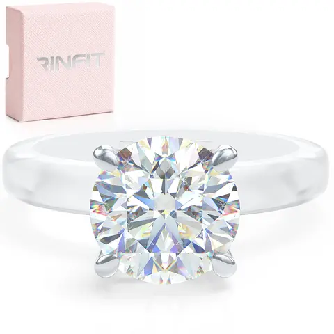 Rinfit Silicone Rings for Women with Frosted Thin 8mm Round Cut CZ Stone, Silicone Engagement Ring and Wedding Ring for Her, Flexible for Work, Gym, Pregnancy, Travel and Everyday Wear, Patent Pending Design