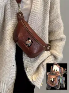 Cars Mater cartoon character mini crossbody bag, unisex, suitable for travel and everyday outings, a Valentine's Day gift.