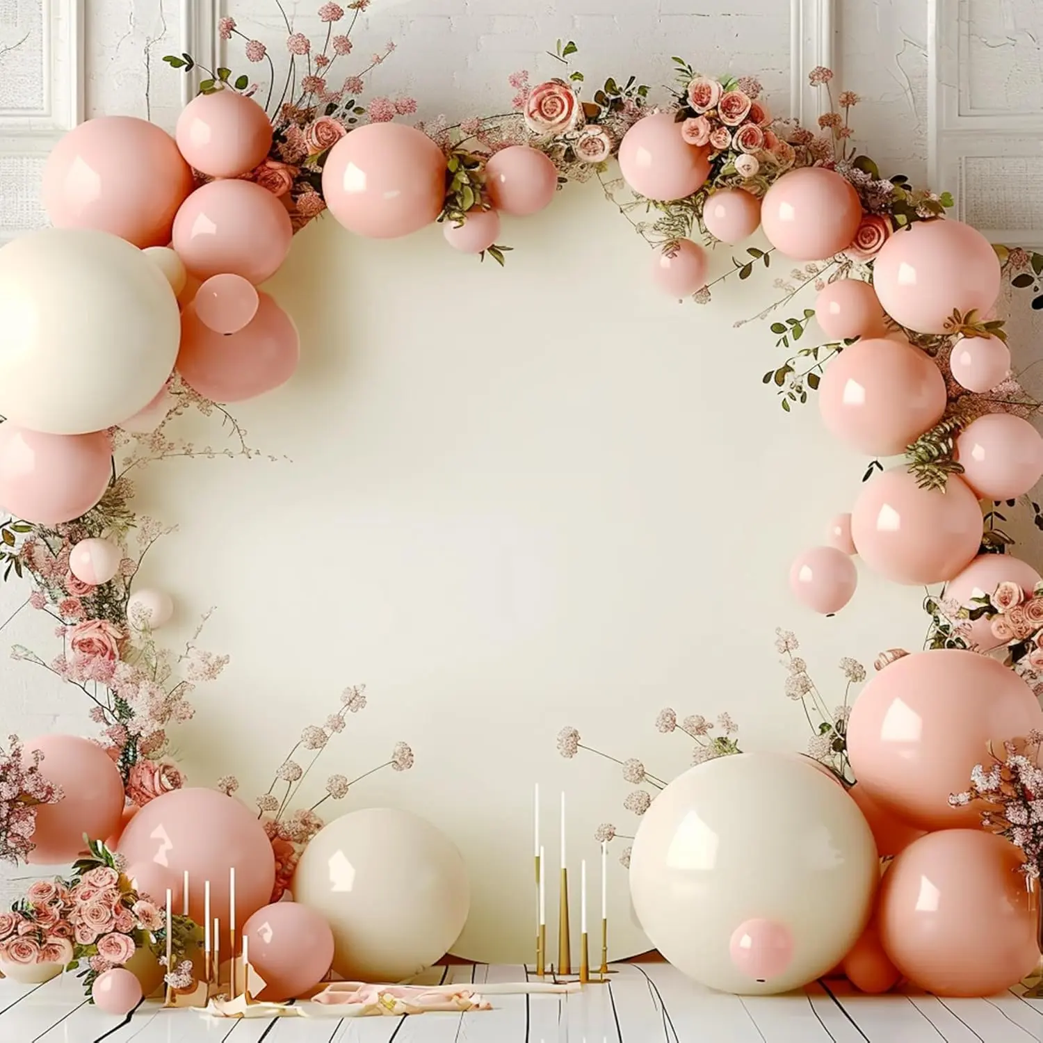 7.2FT  Round Backdrop Cover for 5 to 7.2ft Circle Arch Stand -  Adjustable Wrinkle Free Circle Backdrop Cover for Birthday, Wedding Arch,  Shower Photography Background Party Decor