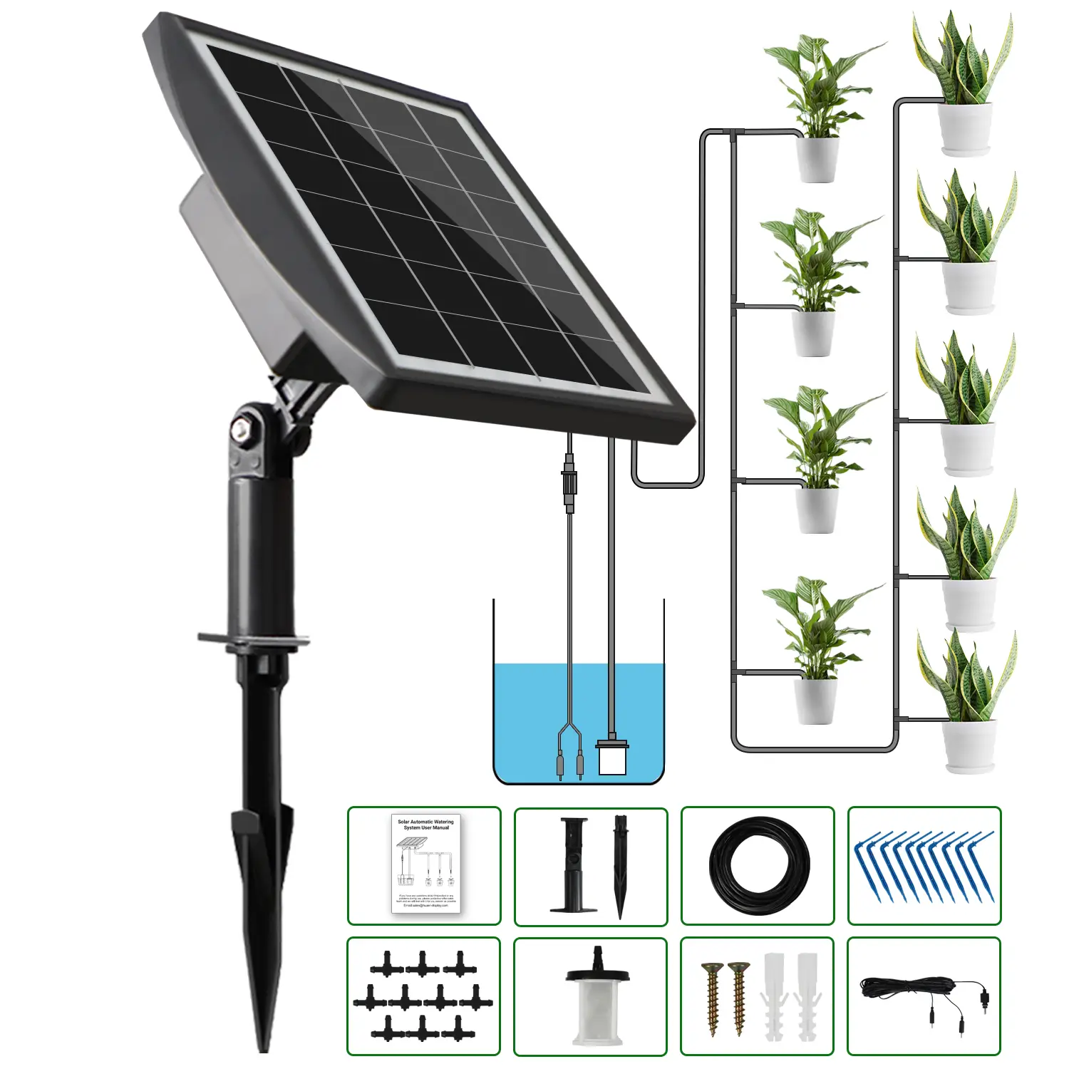 JIYANG Solar drip irrigation system for garden watering system,drip irrigation kit for potted plants,supported automatic watering system for garden be