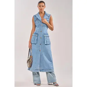 GOTTA DIP LONG DENIM VEST