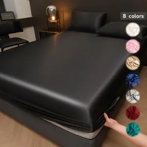 Solid Color Bedding Set, 2 Sets Including 2 Count Soft Comfortable Breathable Mattress Cover & 4 Counts Pillowcase without Filler, Portable Bedding Supplies for Home Bedroom Dormitory Hotel, Tool, Bedsheet Sets