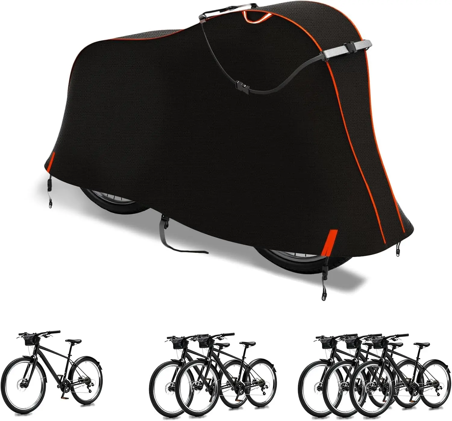 Bike Cover for 1/2/3Bike-900D Heavy Duty Waterproof Bicycle Cover&Outdoor Bike Storage Protection against Snow,rain|Bike Cover for eBike,Mountain,Road,Hybrid,Scooter,Beach Cruiser Bike(XL-2Bike Cover)