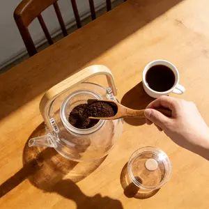 Transparent Glass Coffee Pot - High Borosilicate Material - Stovetop And Electric Induction Heating - Suitable for Home Use - Kitchen Teapot - with Detachable Infuser, Stove-Safe Coffee Pot - for Coffee, Herbal Tea, And Loose Leaf Tea