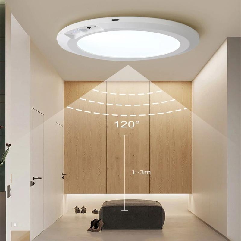 2-Pack Ceiling Light Rechargeable Motion Sensor Remote Wireless Battery Powered Pantry Garage Easy to Install Suitable for Various Scenarios Patio / Battery Operated Magnetic Light for Closet Shower Shed Hallway Porch Stairs(3 Color Temperatures)