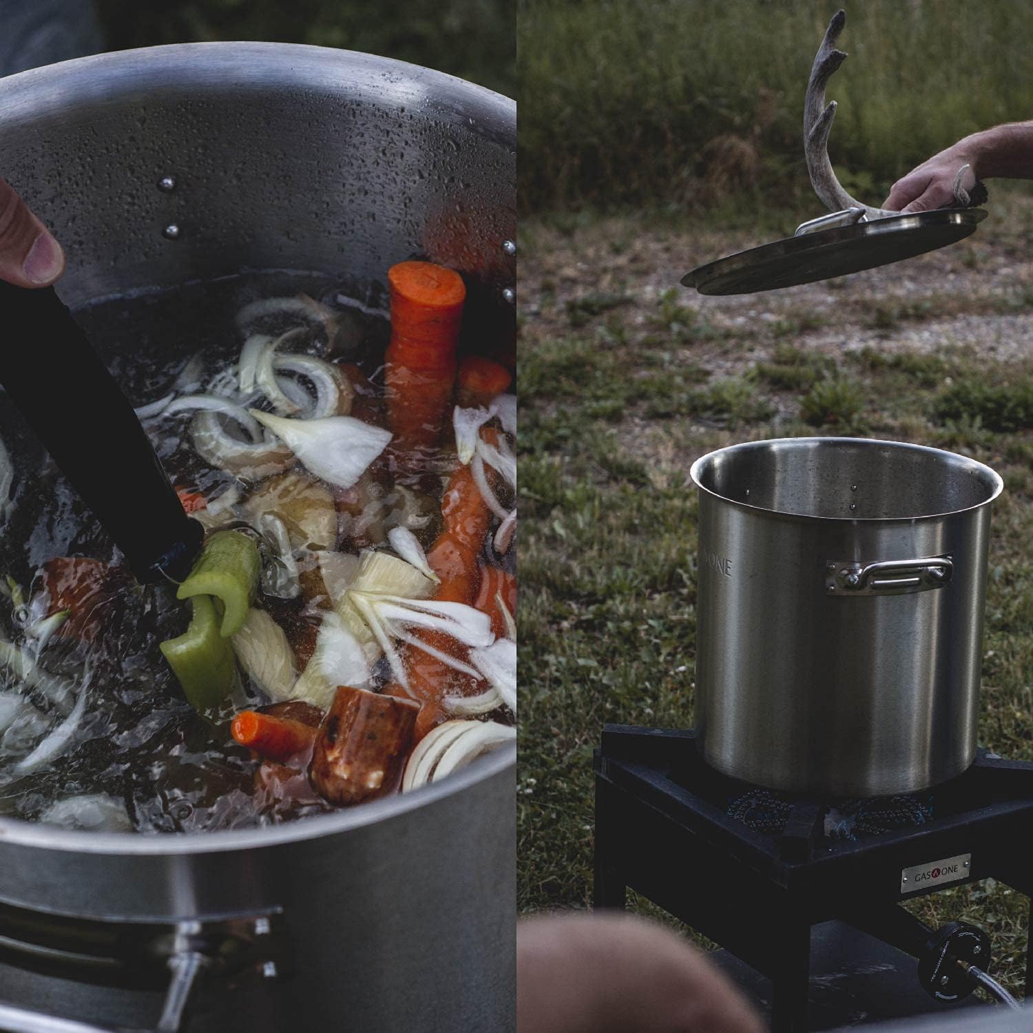 Gas One 275,000 BTU Propane Burner Cooker With Regulator with Steel Braided Hose Outdoor Cooking, Turkey Fry Heavy-Duty Propane Burner with Regulator