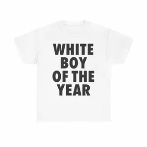WHITE BOY OF THE YEAR SHIRT-Man Menswear Oversized Tshirt