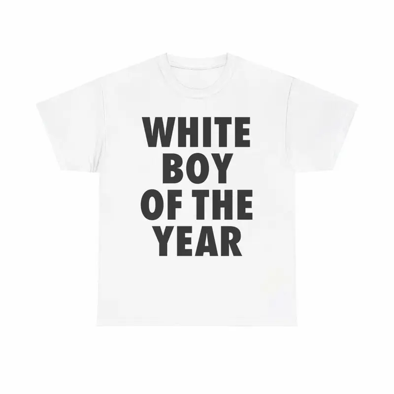 WHITE BOY OF THE YEAR SHIRT-Man Menswear Oversized Tshirt