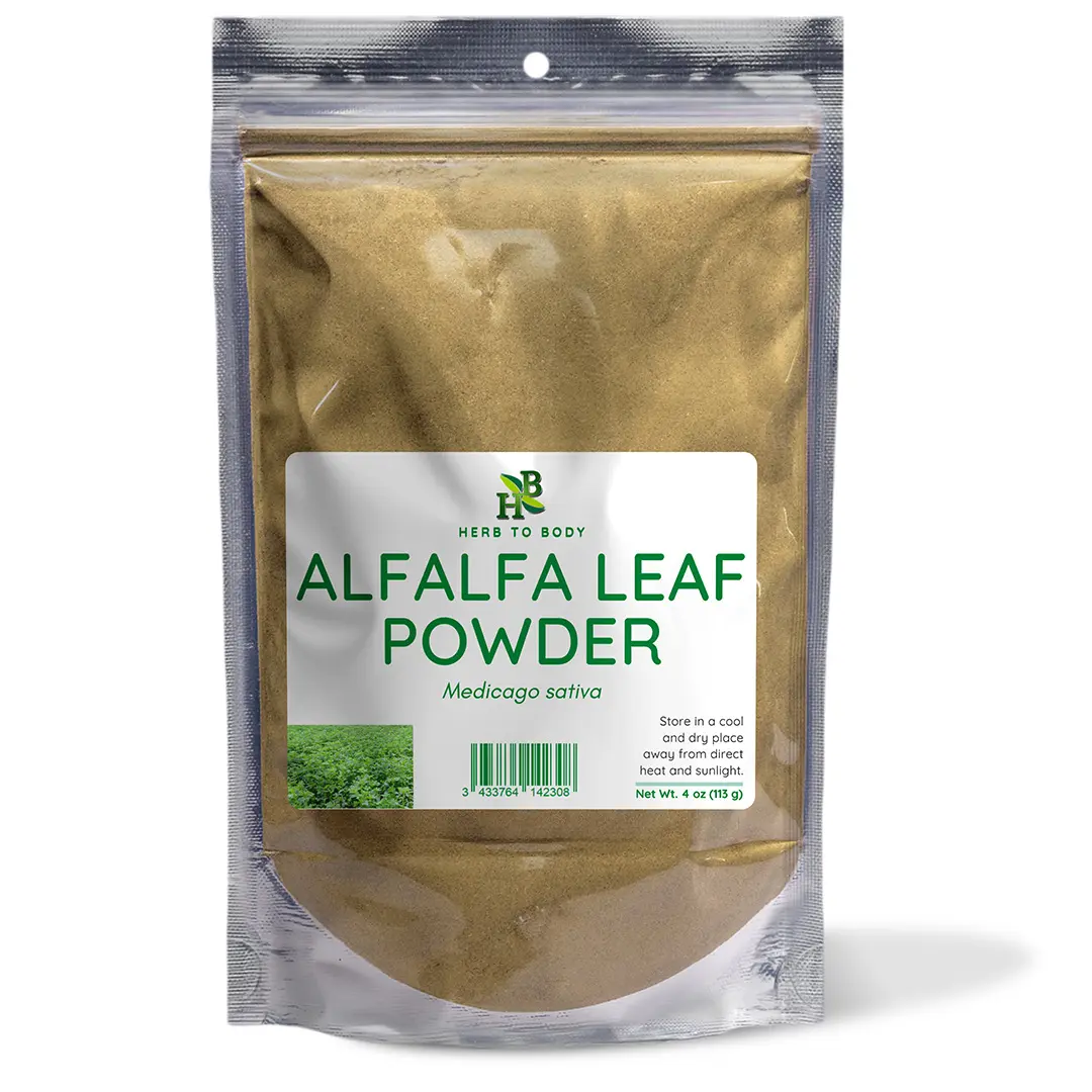 Herb To Body Alfalfa Leaf Powder 4oz - Wildcrafted - Premium Quality