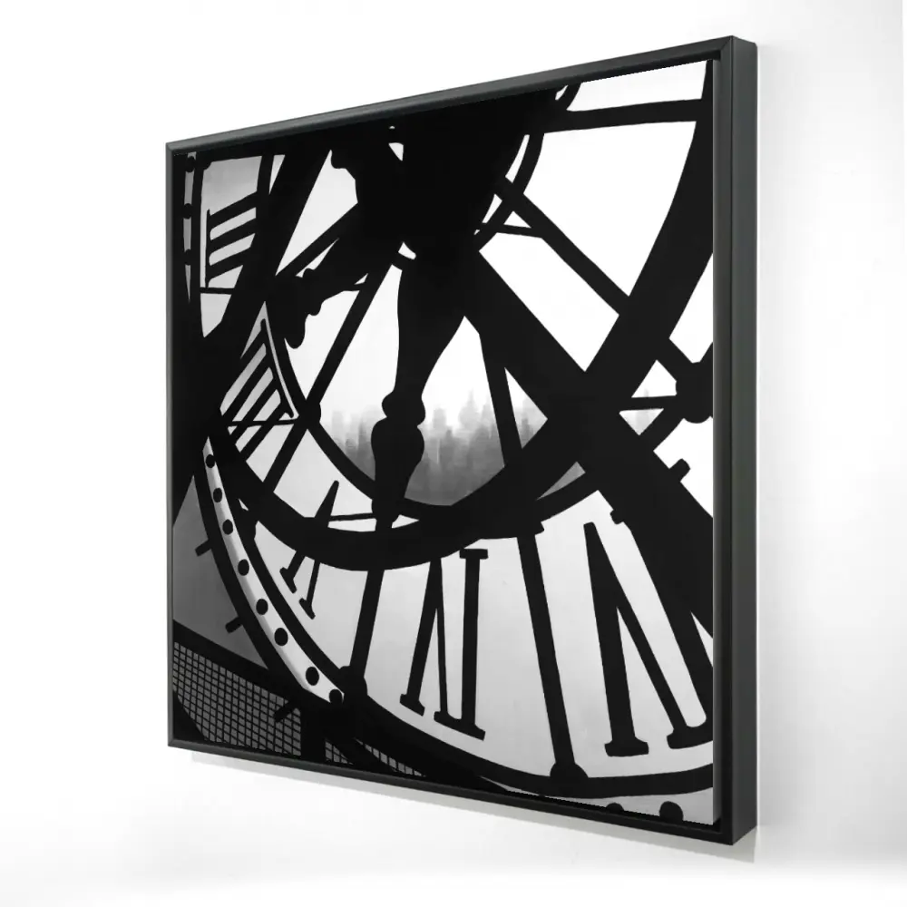 Begin Home Decor 2081-2424-MI68 24 x 24 in. Giant Clock Canvas - Orsay Museum Wall Art - White Frame Decor