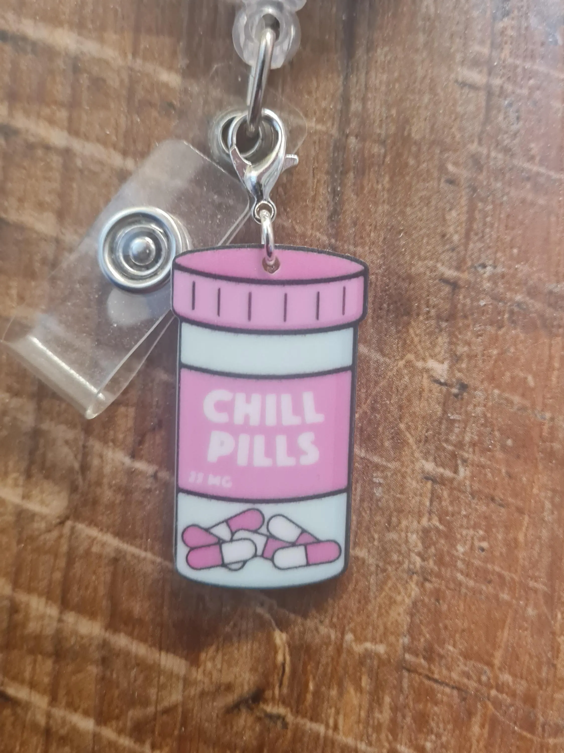 Chill Pills Charm ~ ID Badge Reel Charm ~ Custom Made Charms ~ Badge Accessories ~ Work Badge Charm ~ Chill Pill ~ Take a Chill Pill