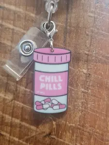 Chill Pills Charm ~ ID Badge Reel Charm ~ Custom Made Charms ~ Badge Accessories ~ Work Badge Charm ~ Chill Pill ~ Take a Chill Pill