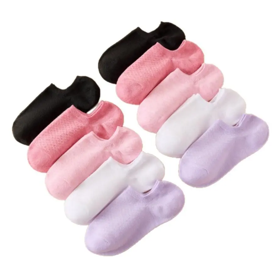10psWomen's Solid Invisible Socks, Casual Moisture-Wicking Ankle Socks, Breathable Comfy Socks for Spring & Summer, Comfort Basic Women's Hosiery for Everyday Wear, Soft Breathable Socks