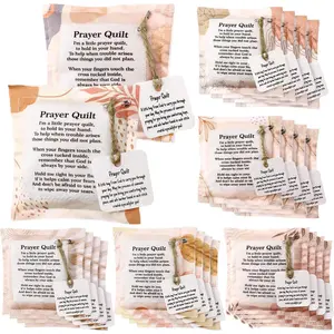 28 Pcs Mini Prayer Quilt with Cross Inside Bulk Easter Christian Gifts Vintage Scripture Morandi Color Squares Pocket Prayer Quilt for Women Pastor Appreciation