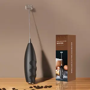 electric frother and mini mixer suitable for coffee, latte, and hot chocolate - a small handheld mixer with non slip grip and stainless steel, battery powered (batteries not included), coffee bar master tool, Handheld Milk Frother | durable kitchen tool
