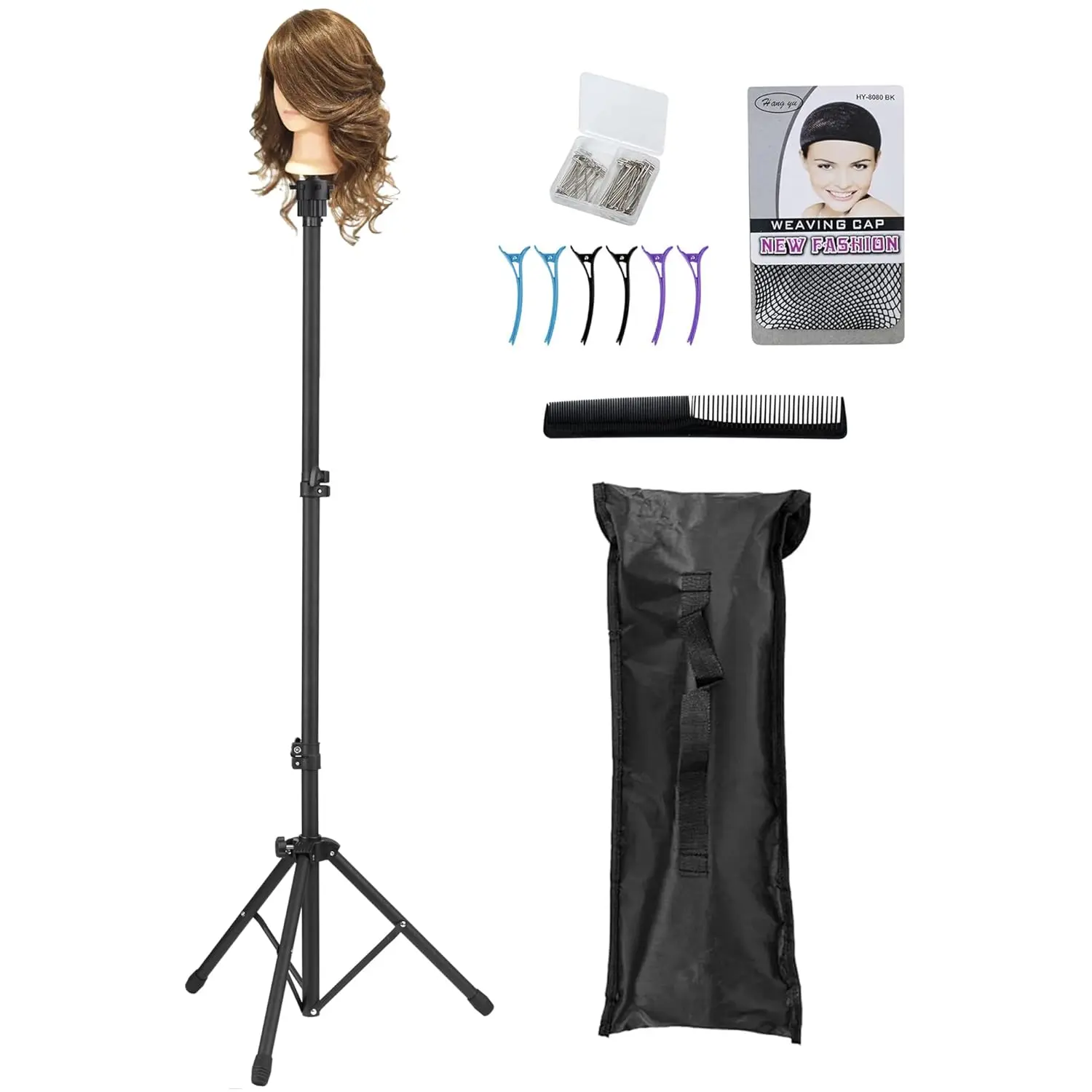 Mannequin  Stand, Wig Stand Tripod, Adjustable Wig  Stand with Carrying Bag, Wig Tripod for  Hairdressing  (Mannequin  Not Included)