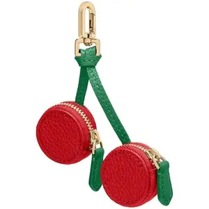 Cute Strawberry Leather Bag Charm Keychain with Zipper Preppy Purse Charm Cutecore Accessories Aesthetic Stuff