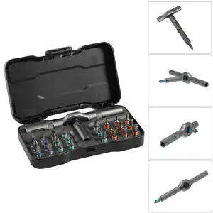 24 in 1 DIY Screwdriver Set, Switchable Shape Magnetic Screwdriver, Compact & Portable Ratchet Screwdriver Kit, Home Repair Tool Box for Daily Maintenance