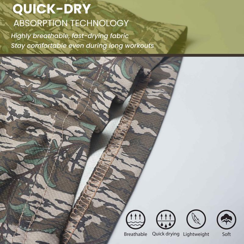 Pack 3 Camo Hunting Season Shorts  - 5 Inch Inseam Camo Mesh Design for Men & Women Ideal Gym Wear Streetwear Running wear & Gifts Breathable & Comfortable