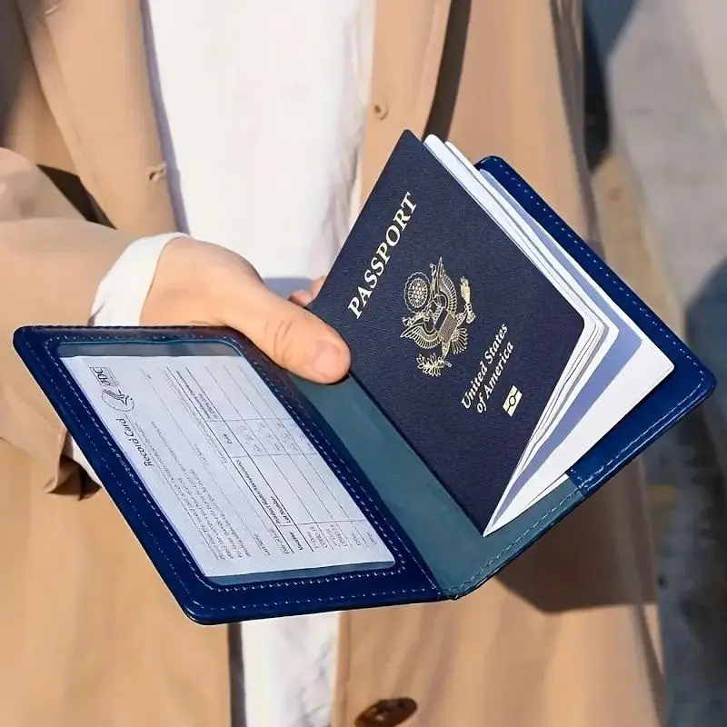 Travel Lightweight Passport Card Case, Solid Color Protector, Portable Slim ID Card Bag, Ideal for Travelers, Durable & Compact Design, Passport Holder, Travel Essentials