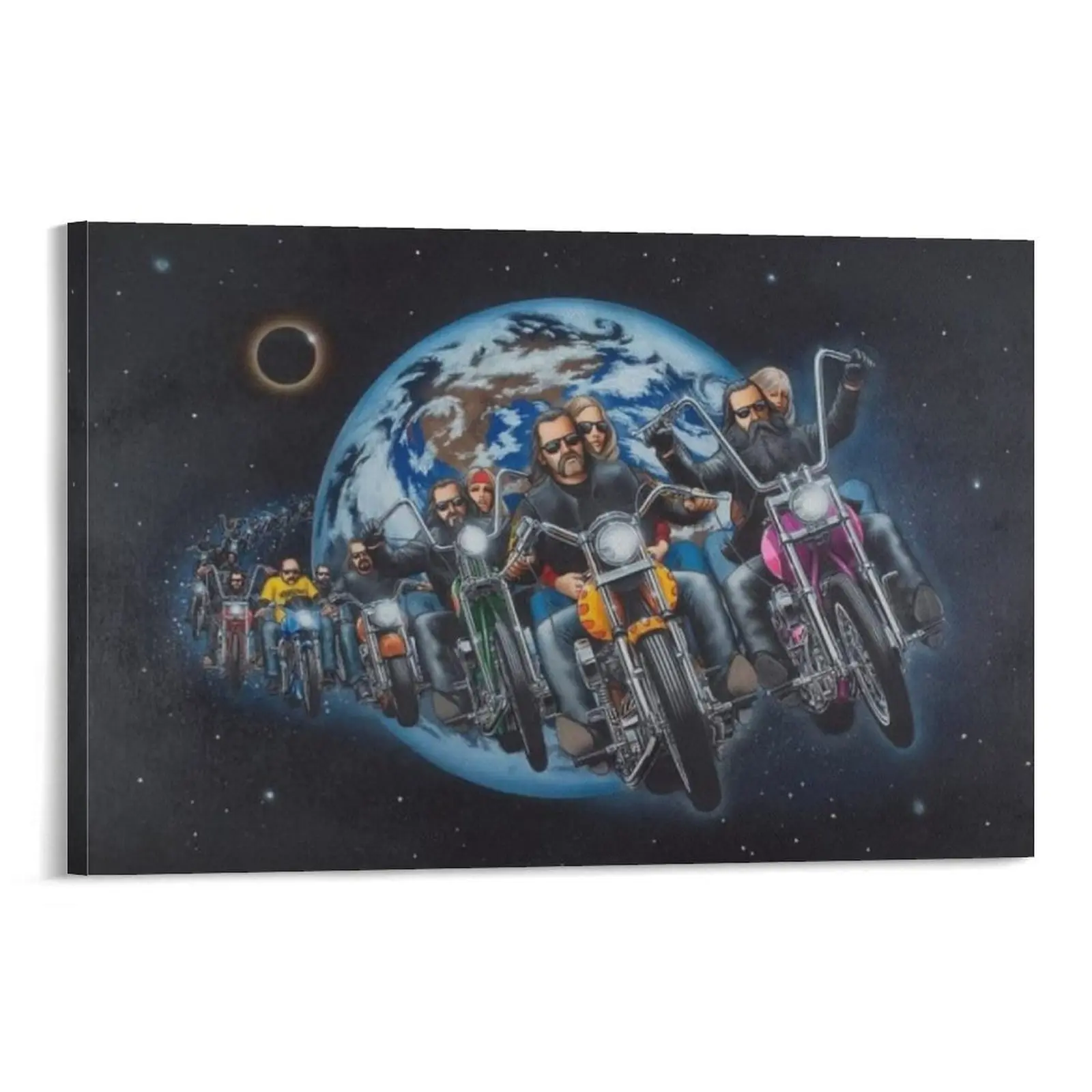 Bikers Rule The World Motorcycle Rider Poster David Mann Posters Canvas Poster Bedroom Decor Sports Landscape Office Room Decor Gift Frames Wall Ornaments Artistic