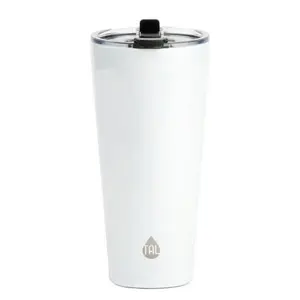 TAL Vaso de Crucero de Acero Inoxidable with Pajita for Easy Sipping 25 Oz White Drinkware