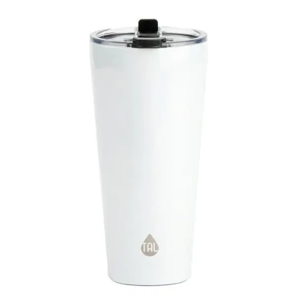 TAL Vaso de Crucero de Acero Inoxidable with Pajita for Easy Sipping 25 Oz White Drinkware