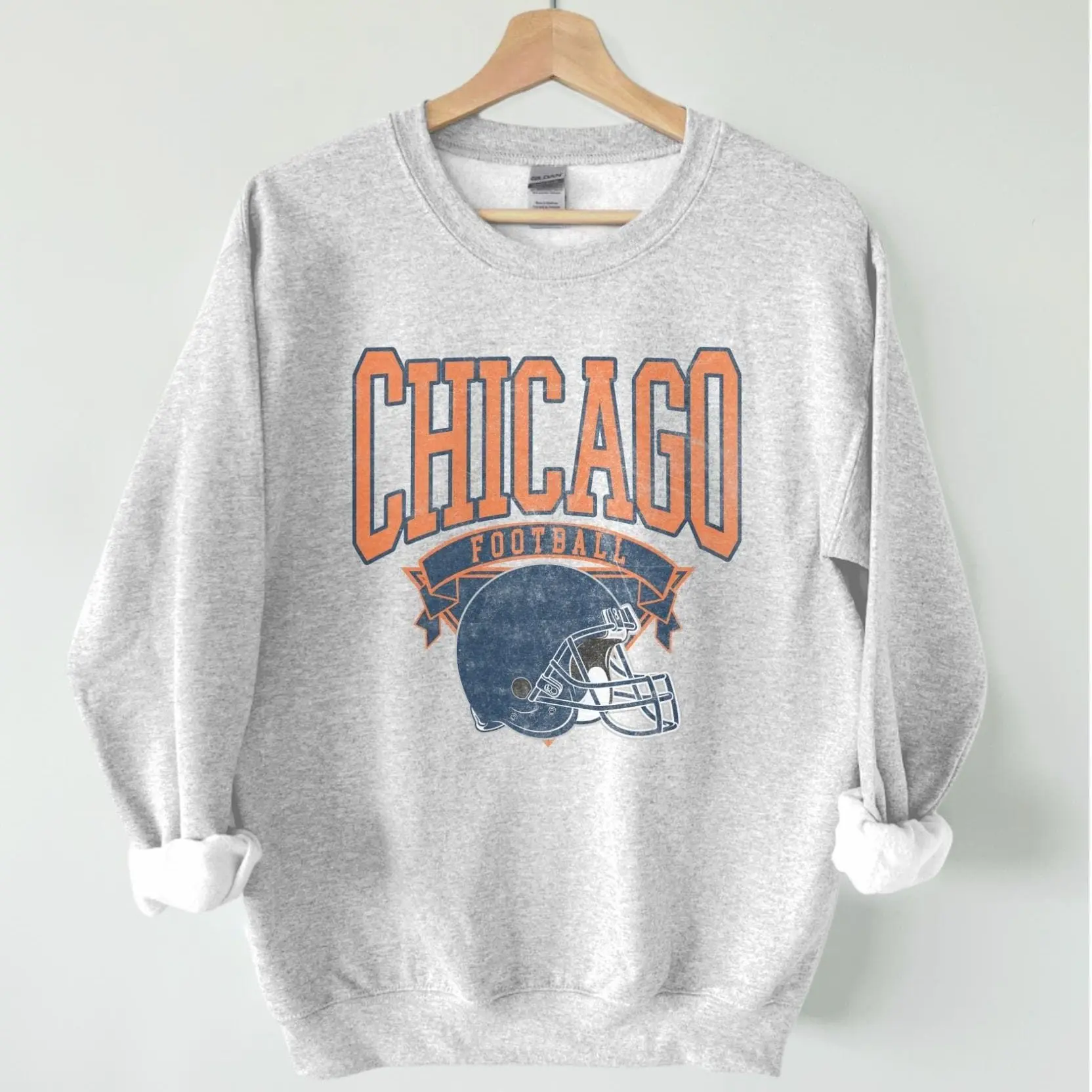 Chicago Football Vintage Style Sweatshirt,Vintage 90s Football Sweater, Unisex Gifts For Football Fan