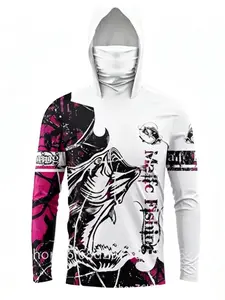 Men's Ice Silk Sun Protection Shirts - Lightweight, Breathable, Quick-Dry Long-Sleeve Hoodie with Integrated Face Cover, Baggy Top for Outdoor Lure Fly Fishing, Athleisure