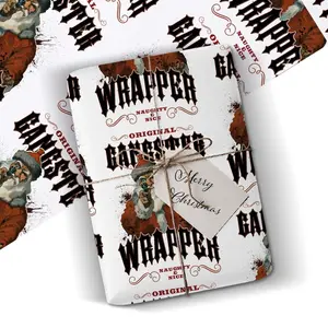 Gangster Wrapper - Funny Christmas Gift Wrap - Naughty & Nice Holiday Present Paper - Original Wrapper Design