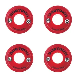 Dogtown Skateboard Wheels 59mm K-9 Premium Cruiser 84A Clear Red