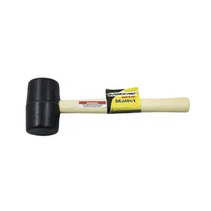 G-FORCE Black Rubber Mallet Wood Handle 16 oz.